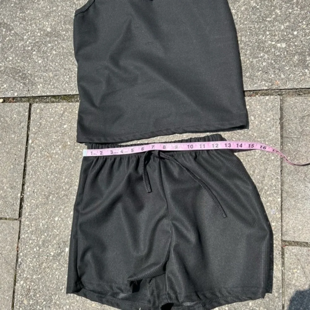 Black, tank top and short set